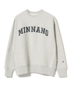 ▲Champion × MIN-NANO × BEAMS / 別注 プリント スウェットシャツ