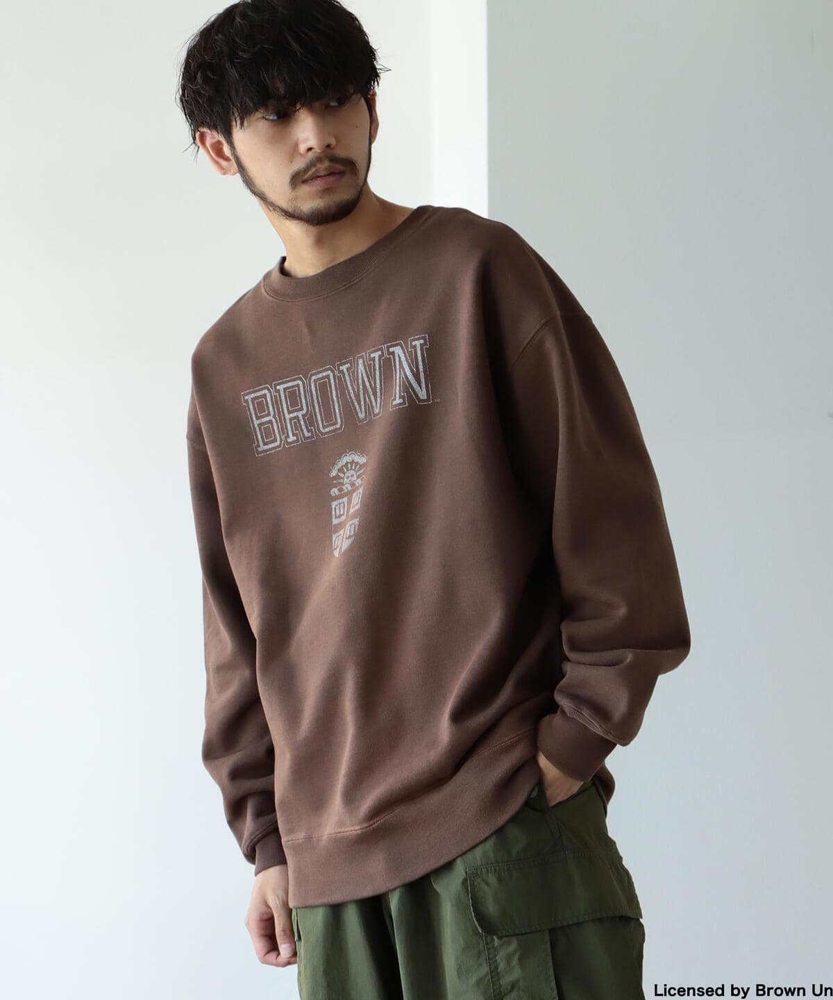 カレッジ ルーズ スウェット クルー トップス MEN BRN S カレッジ ルーズ スウェット クルー トップス MEN BRN S