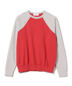 UNUSED / 2tone Damage Raglan Long Sleeve US2201