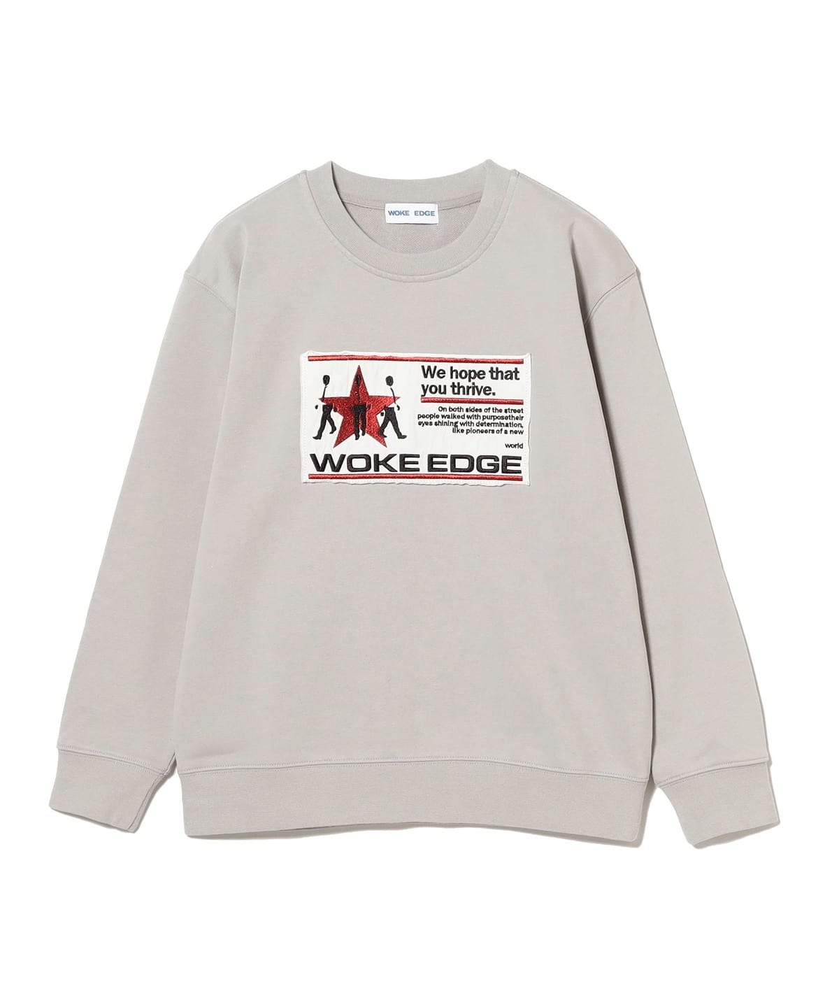 WOKE EDGE / We Hope Washed Crew Neck Sweat トップス MEN 02.GRAY M WOKE EDGE / We Hope Washed Crew Neck Sweat トップス MEN 02.GRAY M