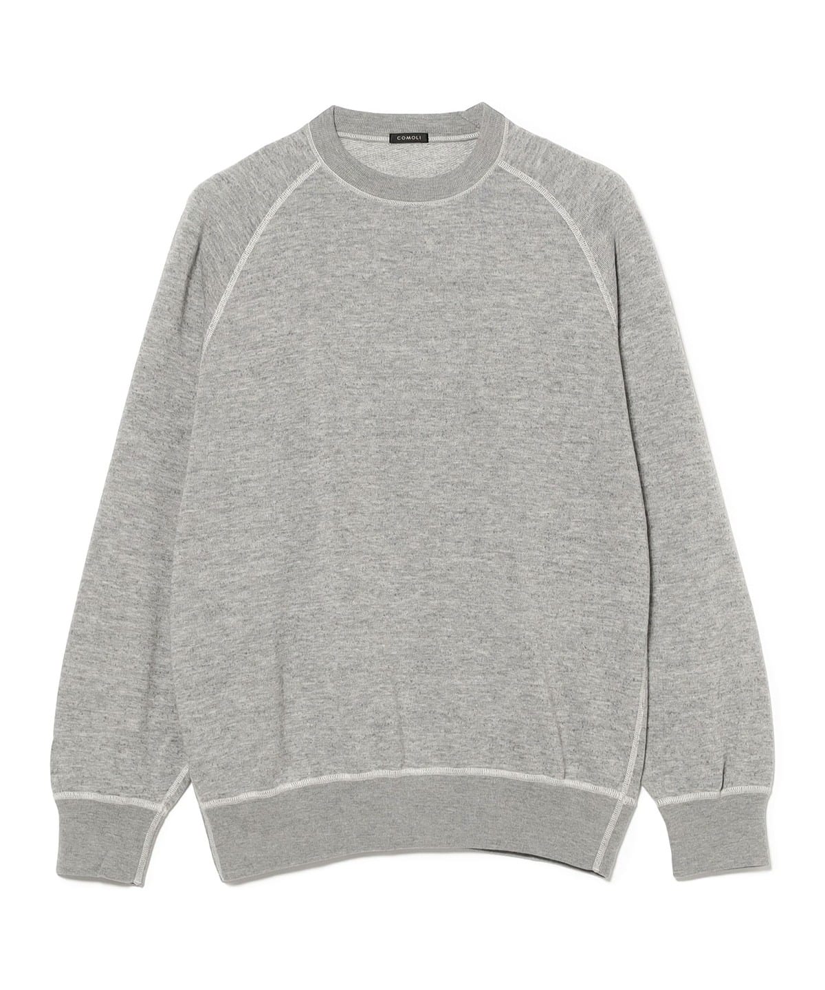 BEAMS（ビームス）COMOLI / グレー裏毛 クルーネック（トップス