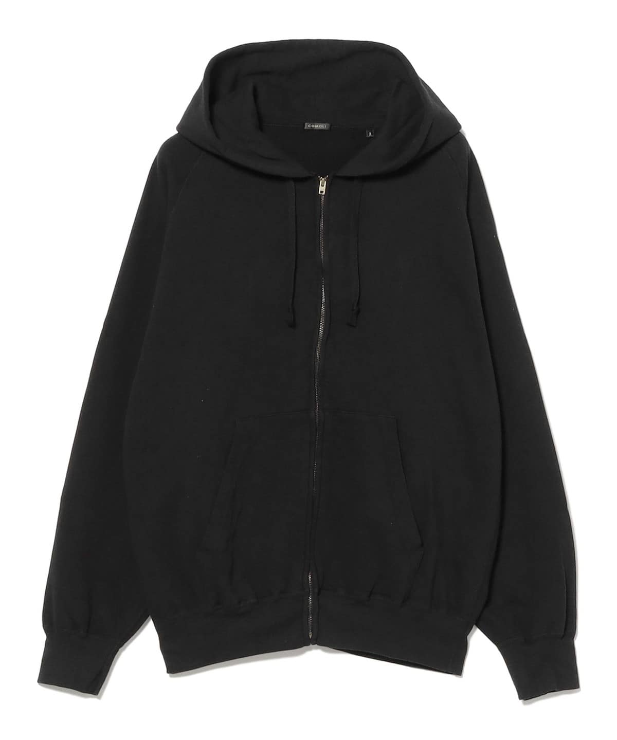 COMOLI 26SS コットン裏毛　ジップパーカー　BLACK サイズ2 BEAMS（ビームス）COMOLI / コットン裏毛 ジップパーカー（トップス