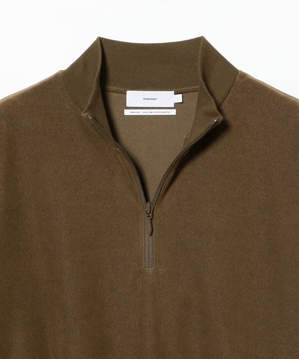 Graphpaper / Pique Velour Jersey Half Zip Sweatshirt