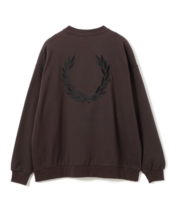 [Special order] FRED PERRY / Embroidered Crewneck Sweatshirt - Large laurel wreath embroidery on the back