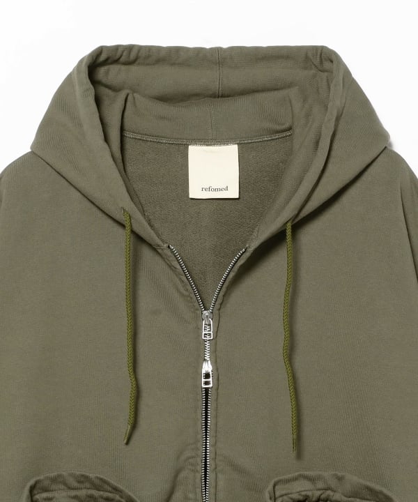 refomed / "KINCHAKU" ZIPUP HOODIE