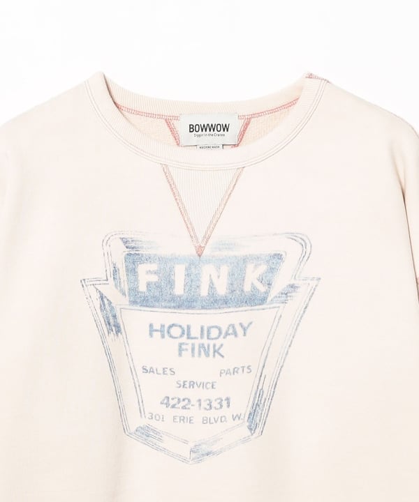 BOW WOW / OVERFADED DOUBLE V SWEATSHIRT - FINK MOTOR