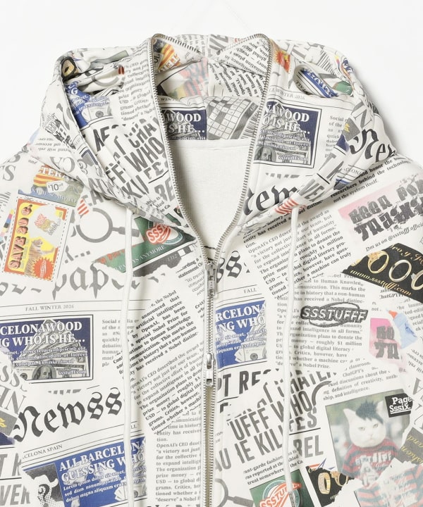SSSTUFFF / Newspaper Spy Hoodie