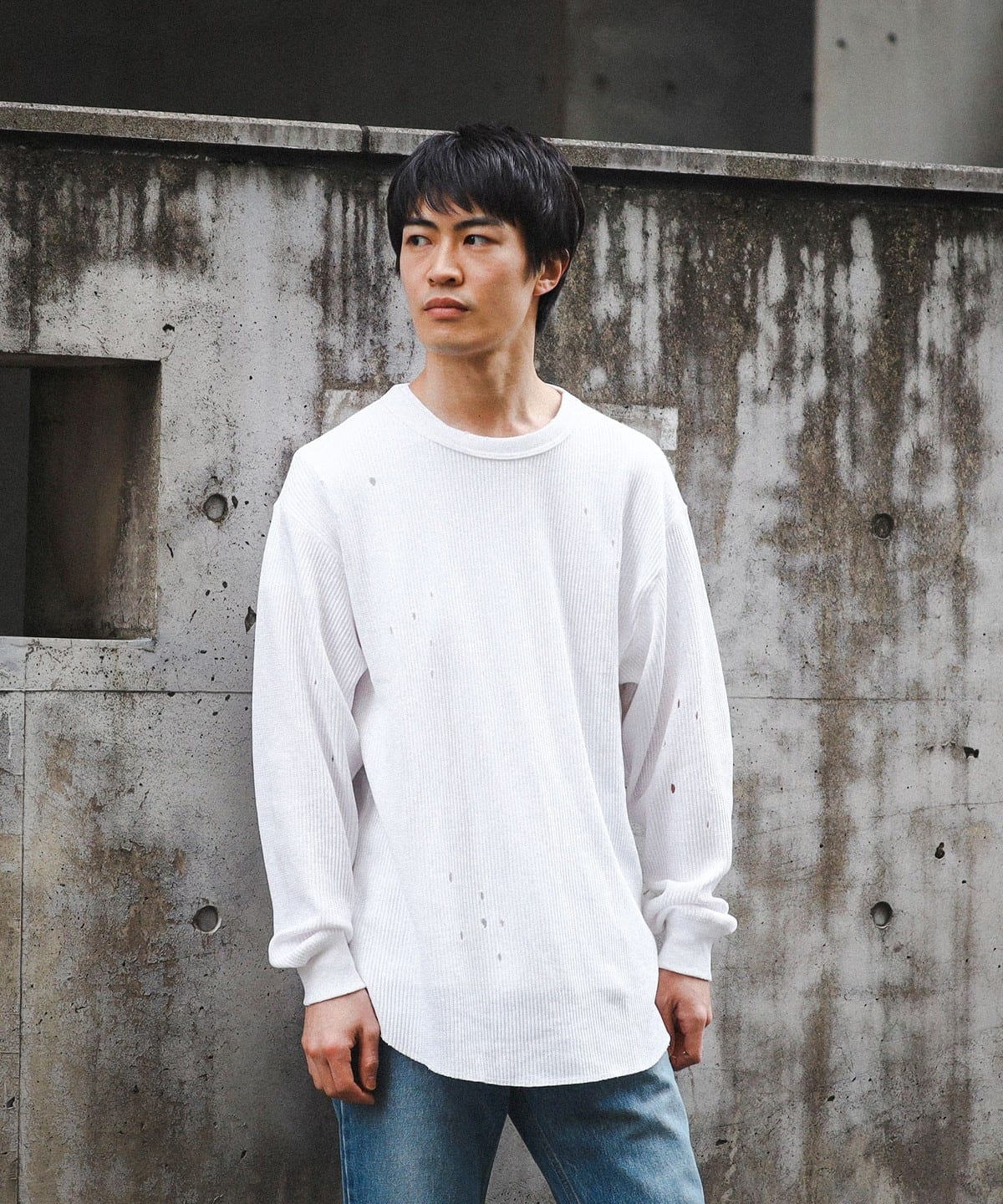 BEAMS（ビームス）BEAMS / ダメージ クルーネック サーマル（Tシャツ