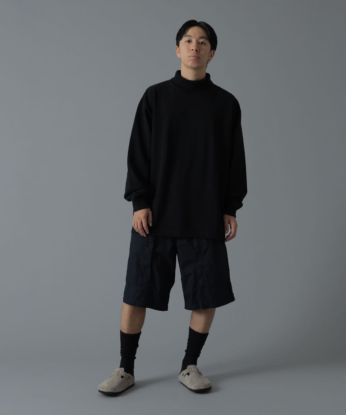 重磅平織 高領上衣