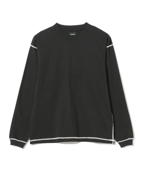 BEAMS [BEAMS] BEAMS / Stitch crew neck long T-shirt (T-shirt/cut