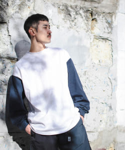 ▲Champion × BEAMS / 別注 2トーン  ロングスリーブ Tシャツ