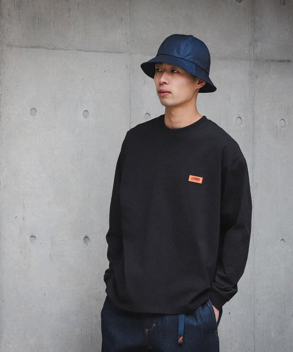 BEAMS UNIVERSAL OVERALL × BEAMS / 別注男裝LOGO 長袖T恤（T恤・剪裁