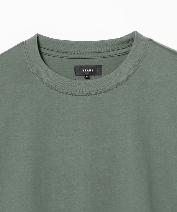 シルケット 8分袖 クルーネック Tシャツ
