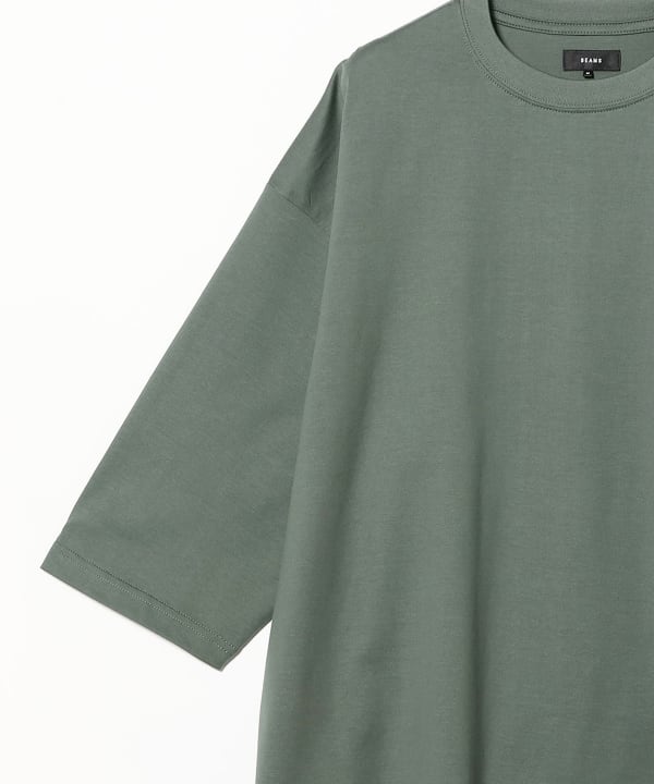シルケット 8分袖 クルーネック Tシャツ