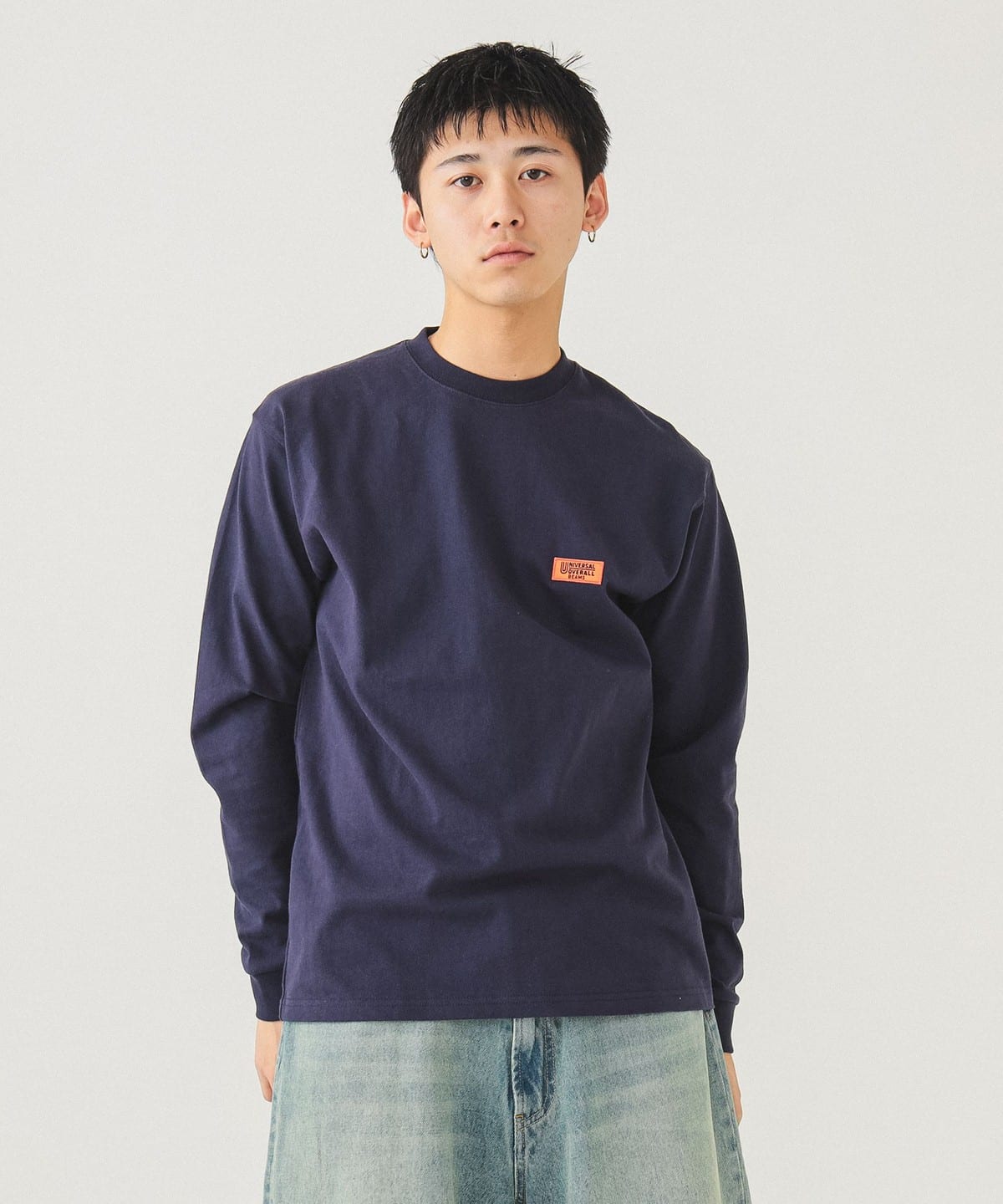【別注】UNIVERSAL OVERALL ユニバーサルオーバーオール / ロゴ ロングスリーブ Tシャツ Tシャツ・カットソー MEN NAVY XL 【別注】UNIVERSAL OVERALL ユニバーサルオーバーオール / ロゴ ロングスリーブ Tシャツ Tシャツ・カットソー MEN NAVY XL