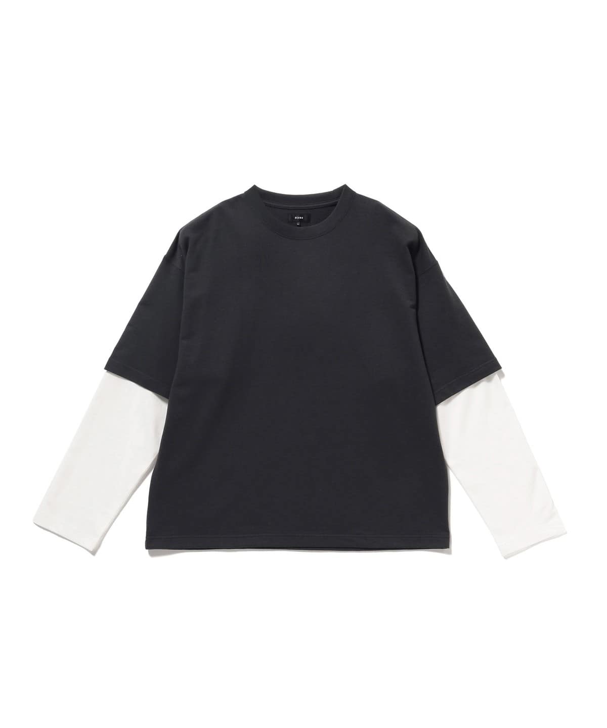 レイヤード Tシャツ Tシャツ・カットソー MEN SOFT BLACK & WHITE S レイヤード Tシャツ Tシャツ・カットソー MEN SOFT BLACK & WHITE S
