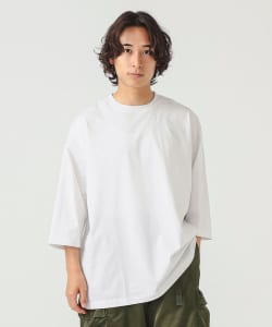 シルケット 8分袖 クルーネック Tシャツ