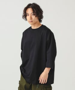 シルケット 8分袖 クルーネック Tシャツ