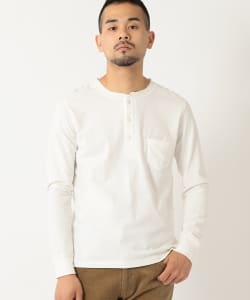 ▲REMI RELIEF × BEAMS PLUS / 別注 ロングスリーブ ヘンリーネックTシャツ