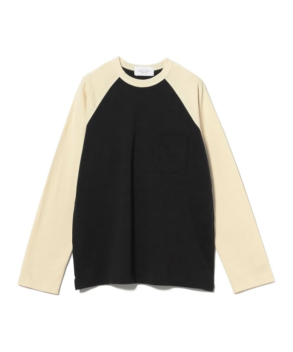 【UNUSED】long sleeve t-shirt IVORY BLACK BEAMS（ビームス）UNUSED / Long Sleeve T-Shirt（Tシャツ