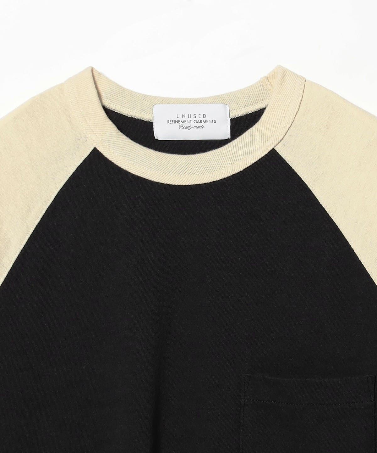 【UNUSED】long sleeve t-shirt IVORY BLACK UNUSED】long sleeve t-shirt IVORY BLACK