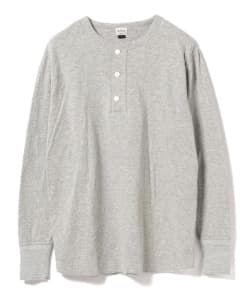 ▲Healthknit × BEAMS PLUS / 別注 2レイヤー ヘンリーネックTシャツ