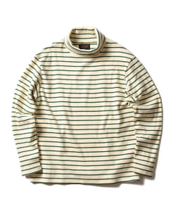 ▲BEAMS PLUS / フライスボーダー ハイネック Tシャツ