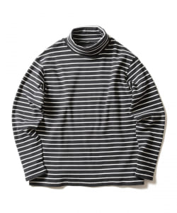 ▲BEAMS PLUS / フライスボーダー ハイネック Tシャツ