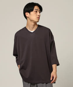 BEAMS / ワイド Vネック 8分袖 Tシャツ