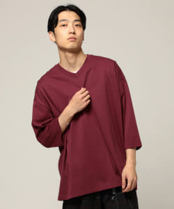 BEAMS / ワイド Vネック 8分袖 Tシャツ