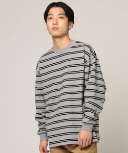 ▲BEAMS / マルチ ボーダー クルーネック ロング Tシャツ