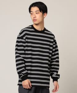 ▲BEAMS / マルチ ボーダー クルーネック ロング Tシャツ