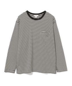 ▲tone / ストライプ ロングスリーブ ポケット Tシャツ
