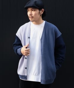 Crepuscule × BEAMS T / 別注 Crazy V-neck Cardigan
