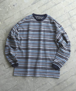 ▲BEAMS / マルチ ボーダー クルーネック ロングスリーブ Tシャツ