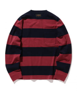 ▲BEAMS PLUS / 4インチ インディゴボーダー ポケットTシャツ