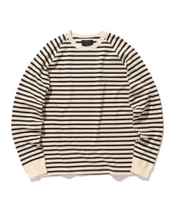 ▲BEAMS PLUS / ラグラン ボーダークルーネック Tシャツ