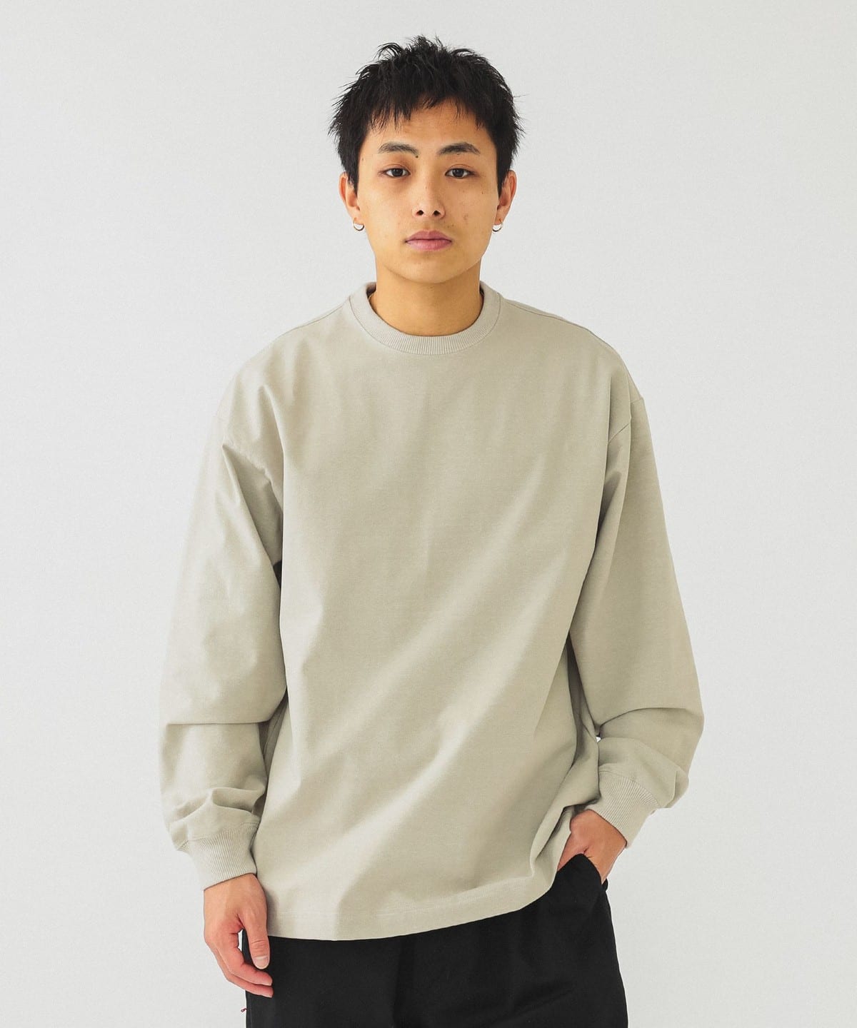 BEAMS JAPAN (BEAMS JAPAN) Loose Stretch Long Sleeve (T