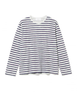UNUSED / Cotton Border Long Sleeve T-Shirt