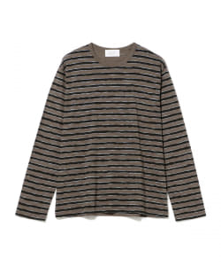 UNUSED / Cotton Border Long Sleeve T-Shirt