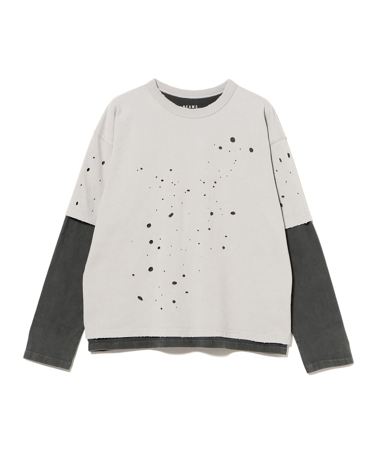 トップス BEAMS Layered Damage Long Sleeve T-Shirt BEAMS（ビームス）Layered Damage Long Sleeve T-Shirt（Tシャツ