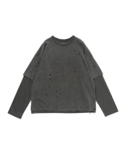 レイヤード ダメージ Tシャツ