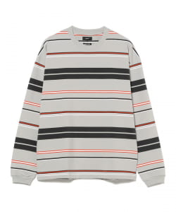 マルチボーダー クルーネック スウェット【ワイドトフィット】