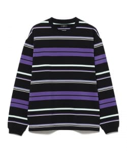 マルチボーダー クルーネック スウェット【ワイドトフィット】