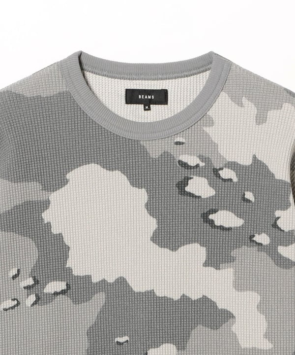 BEAMS（ビームス）Camo Print Thermal Crew Neck（Tシャツ・カットソー