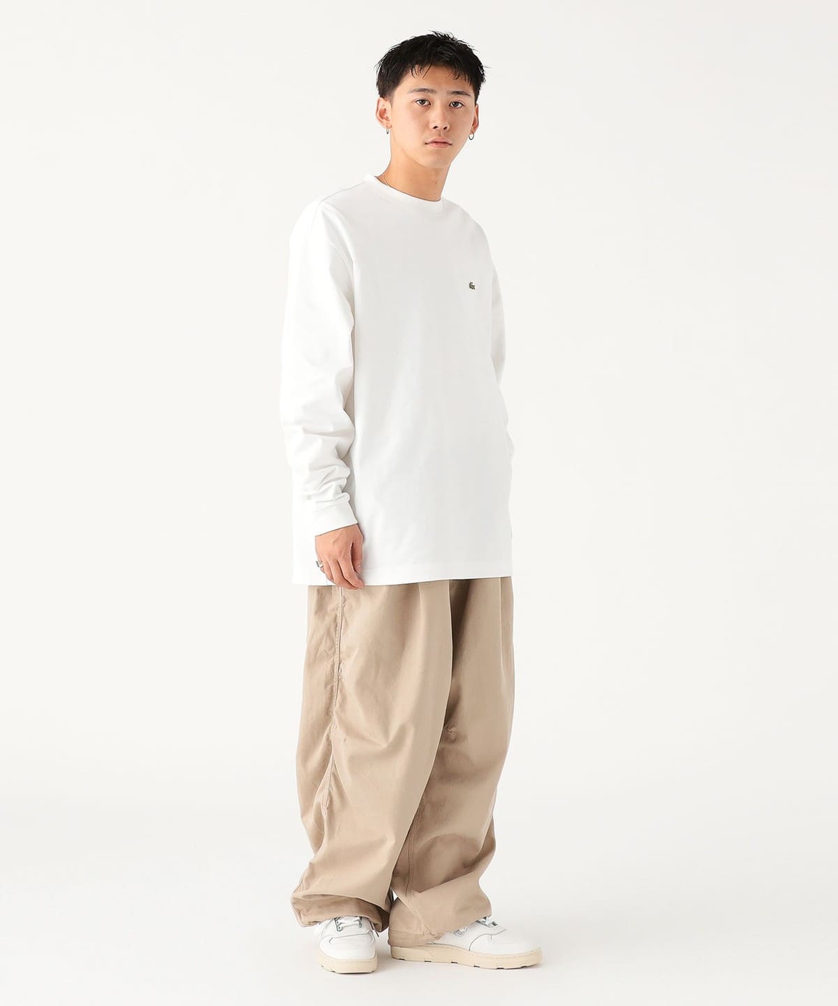 BEAMS（ビームス）【別注】LACOSTE / トーナルロゴ ロングスリーブT