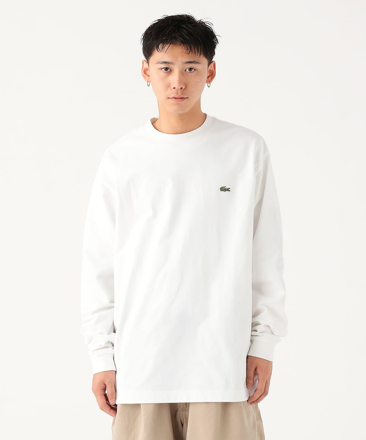 BEAMS（ビームス）【別注】LACOSTE / トーナルロゴ ロングスリーブT