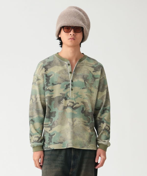 ヘンリーネック Tシャツ Model：H185cm Size：L