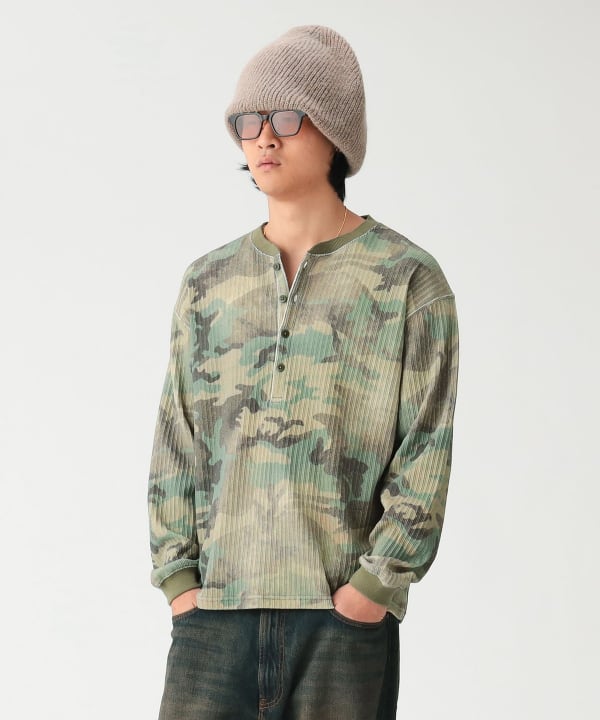 ヘンリーネック Tシャツ Model：H185cm Size：L