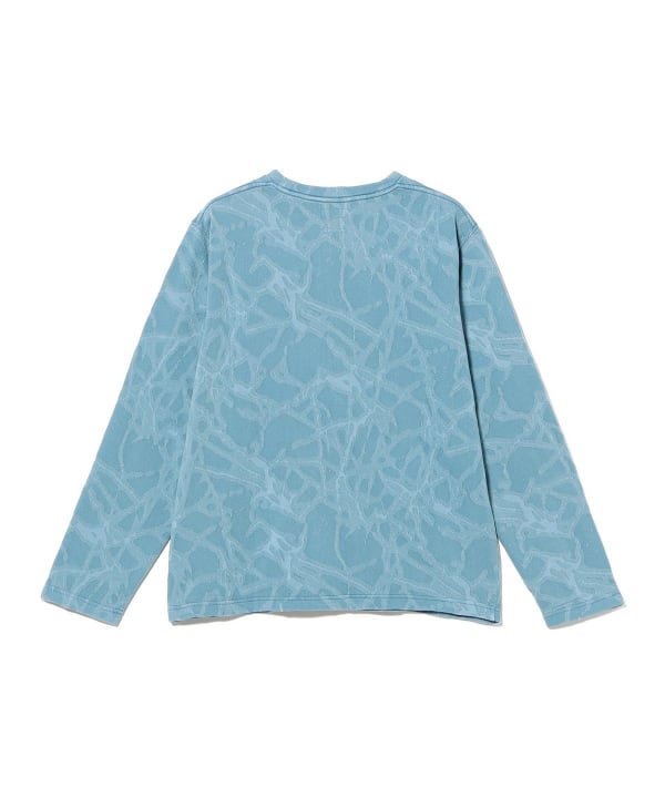 ライトニング ジャカード ロングスリーブ Tシャツ ゆったり着られるリラックスフィット